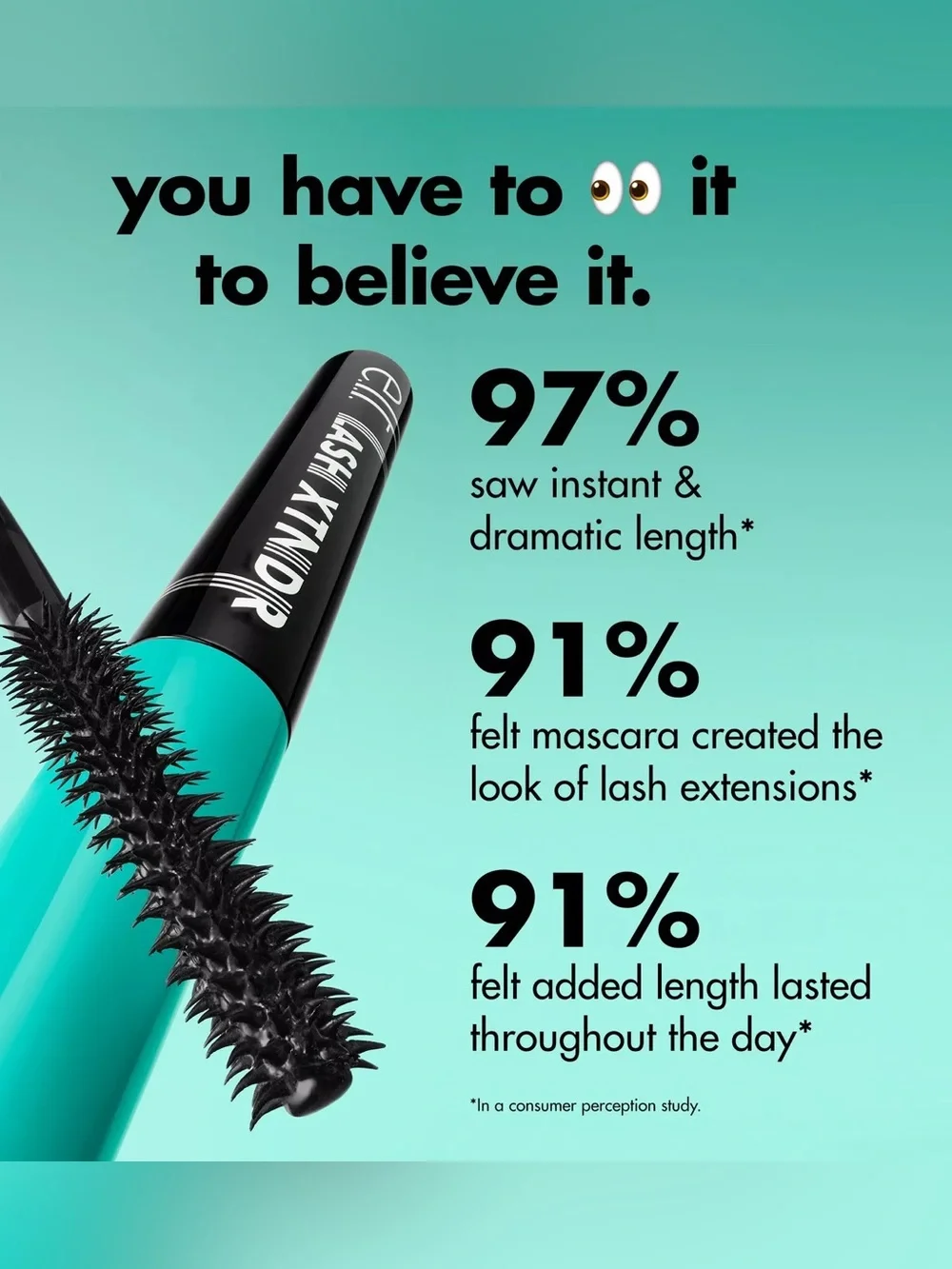e.l.f. Lash XTNDR Mascara -Pitch Black, NEW